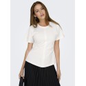 ONLY Marie Ruching T-shirt - Cloud Dancer