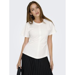 ONLY Marie Ruching T-shirt - Cloud Dancer