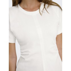 ONLY Marie Ruching T-shirt - Cloud Dancer