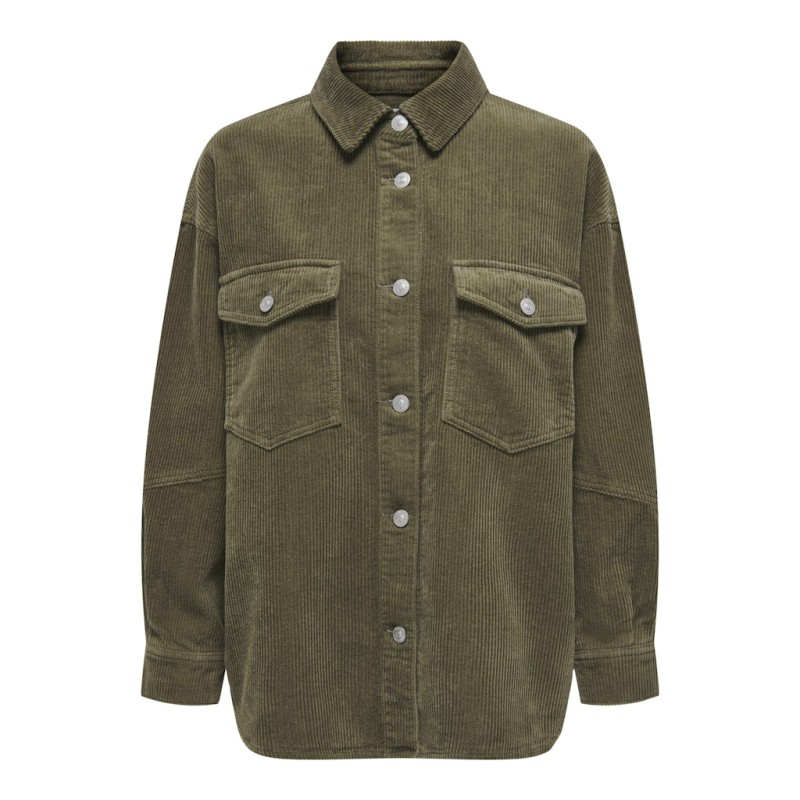 ONLY Tiggy L/S Fløjl Skjorte - Stone Gray