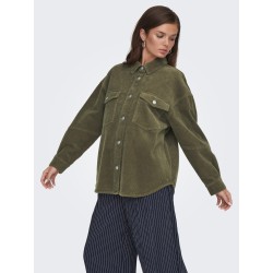 ONLY Tiggy L/S Fløjl Skjorte - Stone Gray