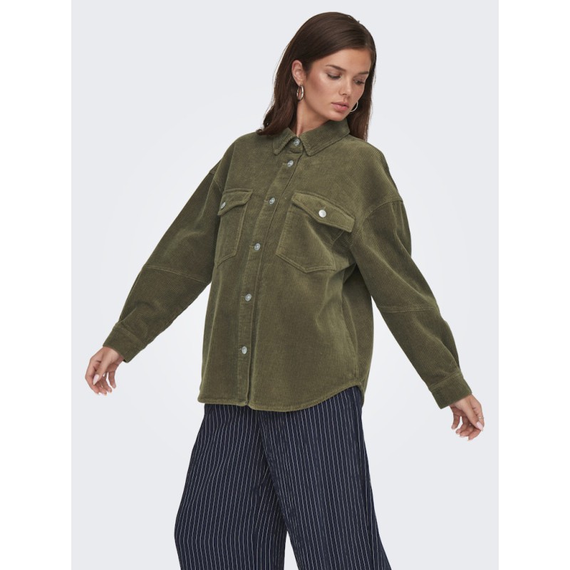 ONLY Tiggy L/S Fløjl Skjorte - Stone Gray