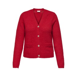 ONLY CARMAKOMA Maggie L/S Strik Cardigan - Salsa