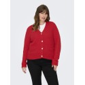ONLY CARMAKOMA Maggie L/S Strik Cardigan - Salsa