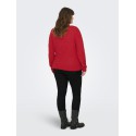 ONLY CARMAKOMA Maggie L/S Strik Cardigan - Salsa