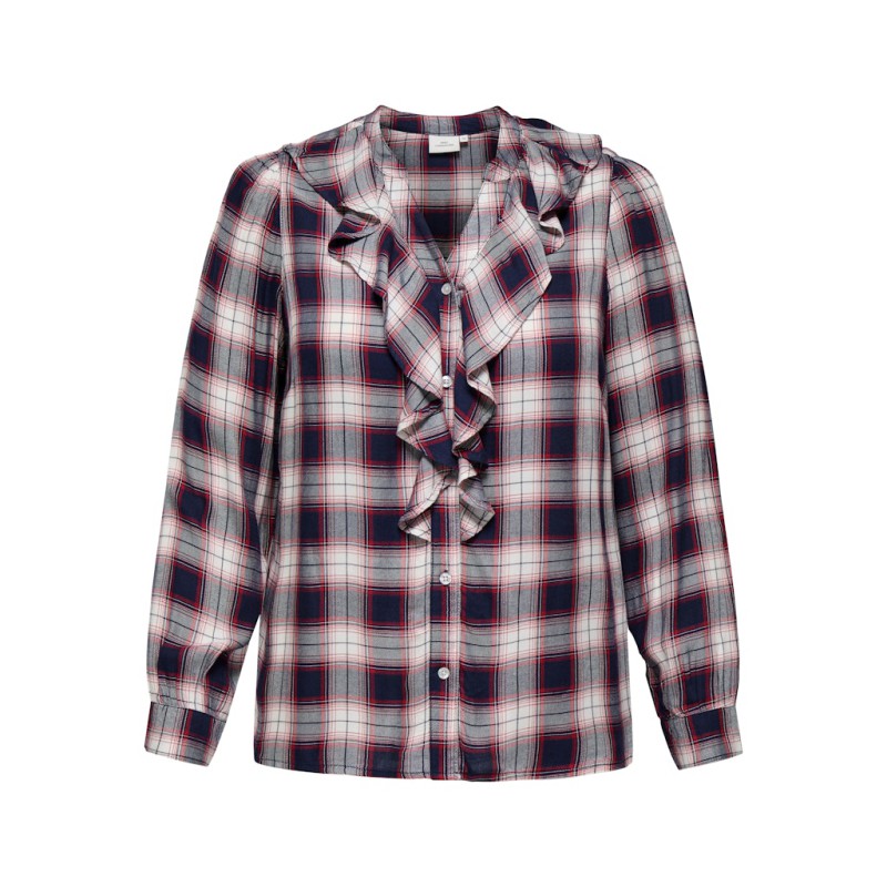 ONLY CARMAKOMA Halle L/S Skjorte - Evening Blue