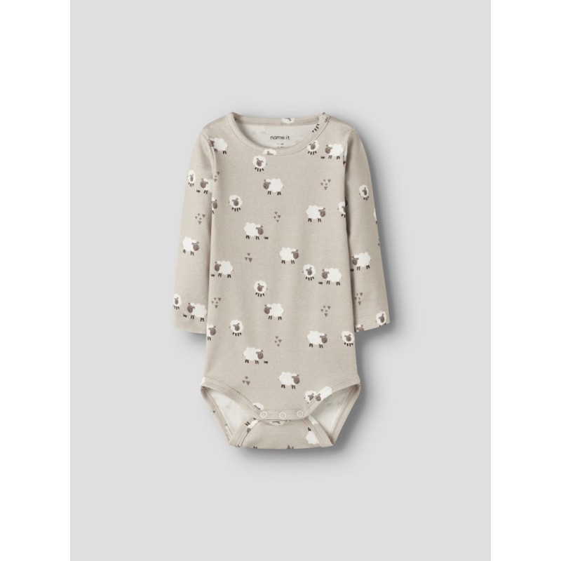 NAME IT BABY Rosheep L/S Bodystocking - Island Fossil