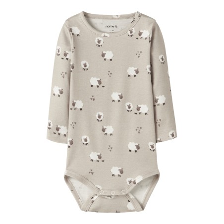 NAME IT BABY Rosheep L/S Bodystocking - Island Fossil