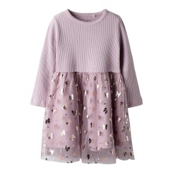 NAME IT MINI Rosally L/S Kjole - Keepsake Lilac