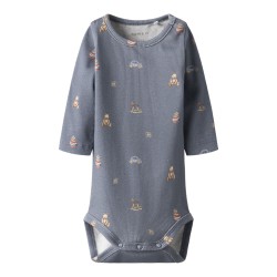 NAME IT BABY Ritoy L/S Bodystocking - Flint Stone