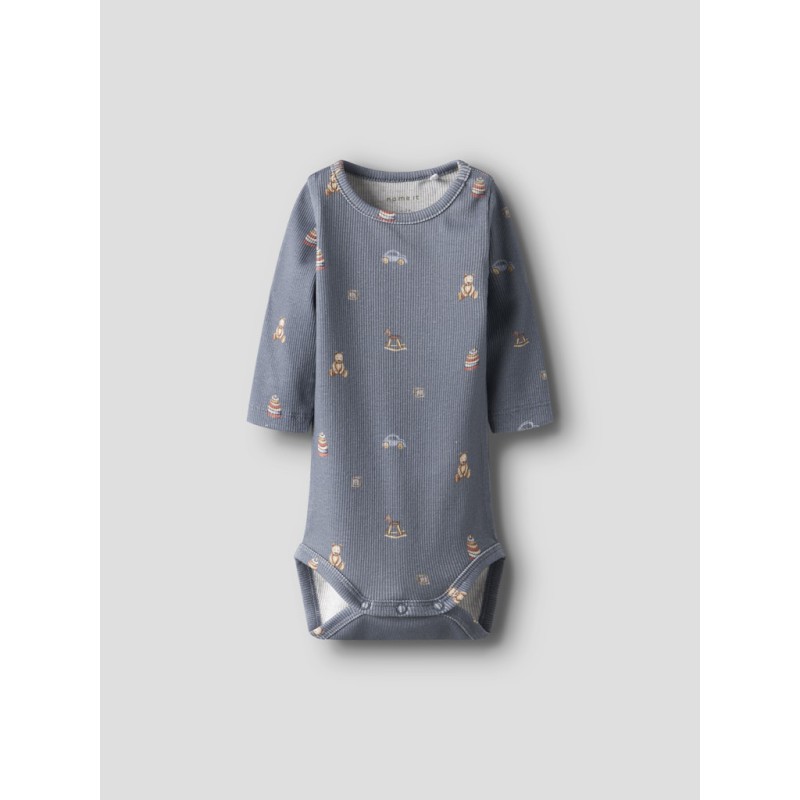 NAME IT BABY Ritoy L/S Bodystocking - Flint Stone