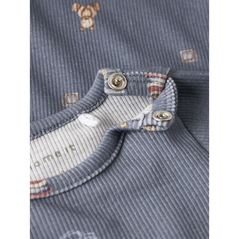 NAME IT BABY Ritoy L/S Bodystocking - Flint Stone