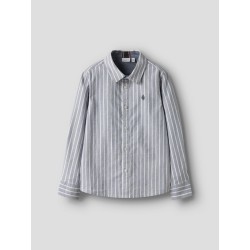 NAME IT MINI Rekid Skjorte - Flint Stone / Bright White