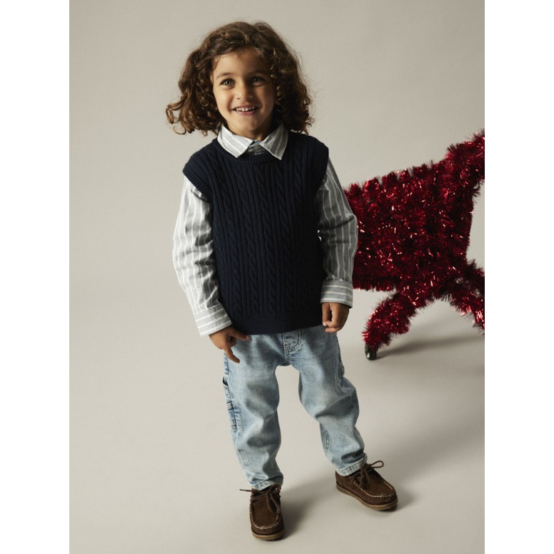 NAME IT MINI Rekid Skjorte - Flint Stone / Bright White