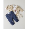 NAME IT BABY Rose Broderede Jeans 5321 - Dark Blue Denim / Flower