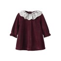 NAME IT BABY Roxy L/S Velour Kjole - Burgundy