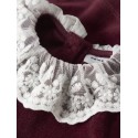 NAME IT BABY Roxy L/S Velour Kjole - Burgundy