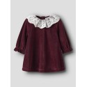 NAME IT BABY Roxy L/S Velour Kjole - Burgundy
