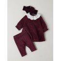 NAME IT BABY Roxy L/S Velour Kjole - Burgundy