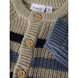 NAME IT BABY Raya L/S Strik Cardigan - Flint Stone