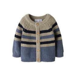 NAME IT BABY Raya L/S Strik Cardigan - Flint Stone
