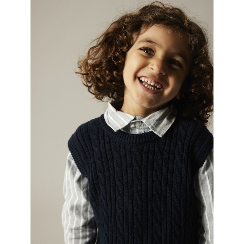 NAME IT MINI Roman Strik Slipover - Navy Blazer