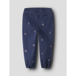 NAME IT MINI Rose Broderede Jeans 5321 - Dark Blue Denim / Flower