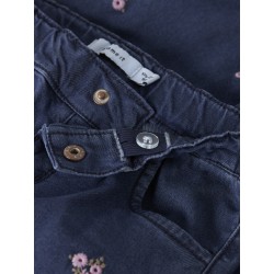 NAME IT MINI Rose Broderede Jeans 5321 - Dark Blue Denim / Flower