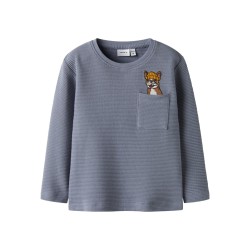 NAME IT MINI Rofus L/S Bluse - Flint Stone