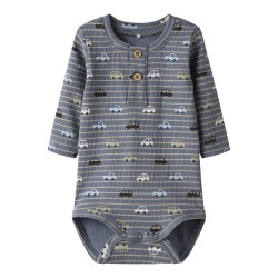 NAME IT BABY Ronald L/S Bodystocking - Flint Stone