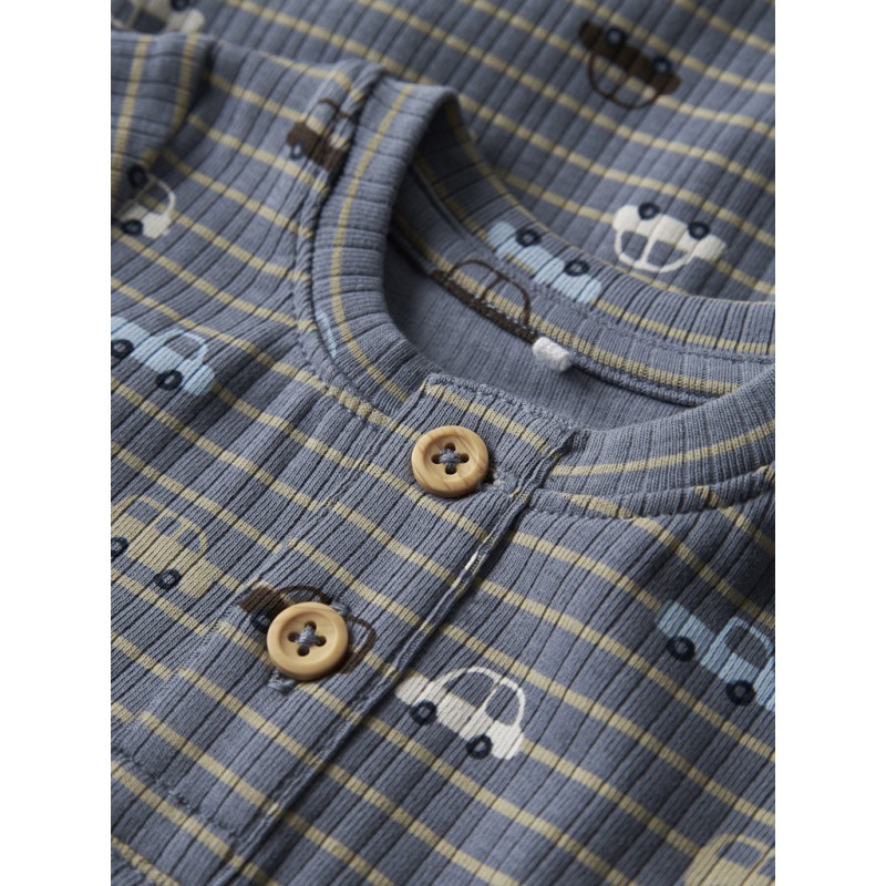 NAME IT BABY Ronald L/S Bodystocking - Flint Stone