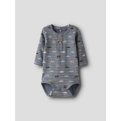 NAME IT BABY Ronald L/S Bodystocking - Flint Stone