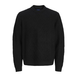 JACK & JONES PLUS Cambridge Kabelstrik Sweater - Sort