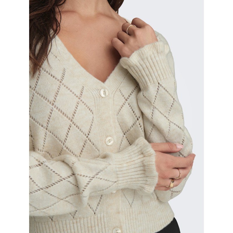 JDY Letty L/S Strik Cardigan - Whitecap Gray