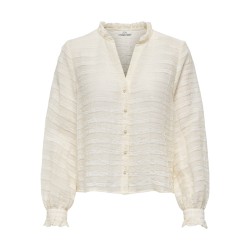 JDY Amelia L/S Pearl Skjorte - Cloud Dancer