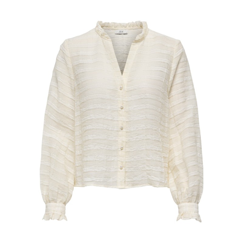 JDY Amelia L/S Pearl Skjorte - Cloud Dancer
