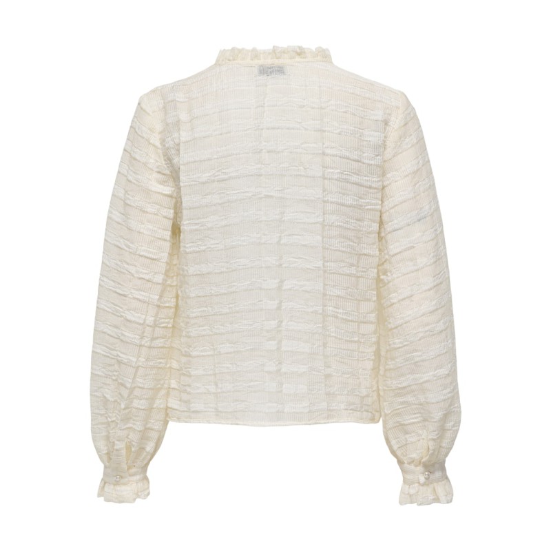 JDY Amelia L/S Pearl Skjorte - Cloud Dancer