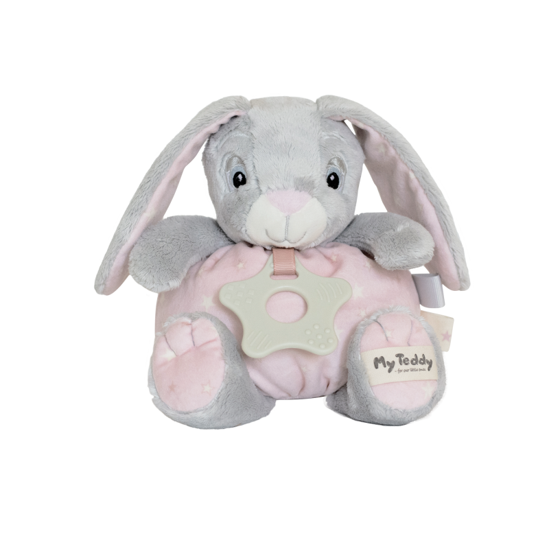MY TEDDY My Newborn kanin med bidering i gaveæske - Lyserød