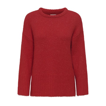ONLY Maggie L/S Strik Sweater - Salsa