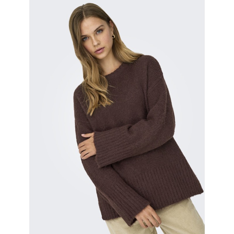 ONLY Maggie L/S Strik Sweater - Seal Brown