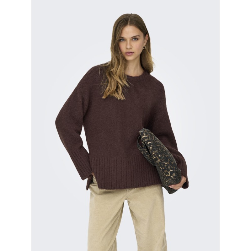 ONLY Maggie L/S Strik Sweater - Seal Brown