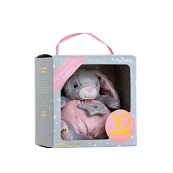 MY TEDDY My Newborn kanin med bidering i gaveæske - Lyserød