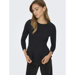 ONLY Kenya L/S Peplum Bluse - Sort