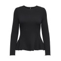 ONLY Kenya L/S Peplum Bluse - Sort