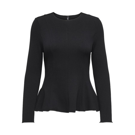 ONLY Kenya L/S Peplum Bluse - Sort