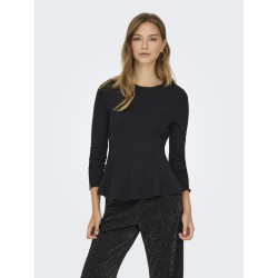 ONLY Kenya L/S Peplum Bluse - Sort