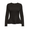 ONLY Kenya L/S Peplum Bluse - Chocolate Torte