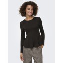 ONLY Kenya L/S Peplum Bluse - Chocolate Torte