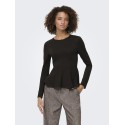 ONLY Kenya L/S Peplum Bluse - Chocolate Torte