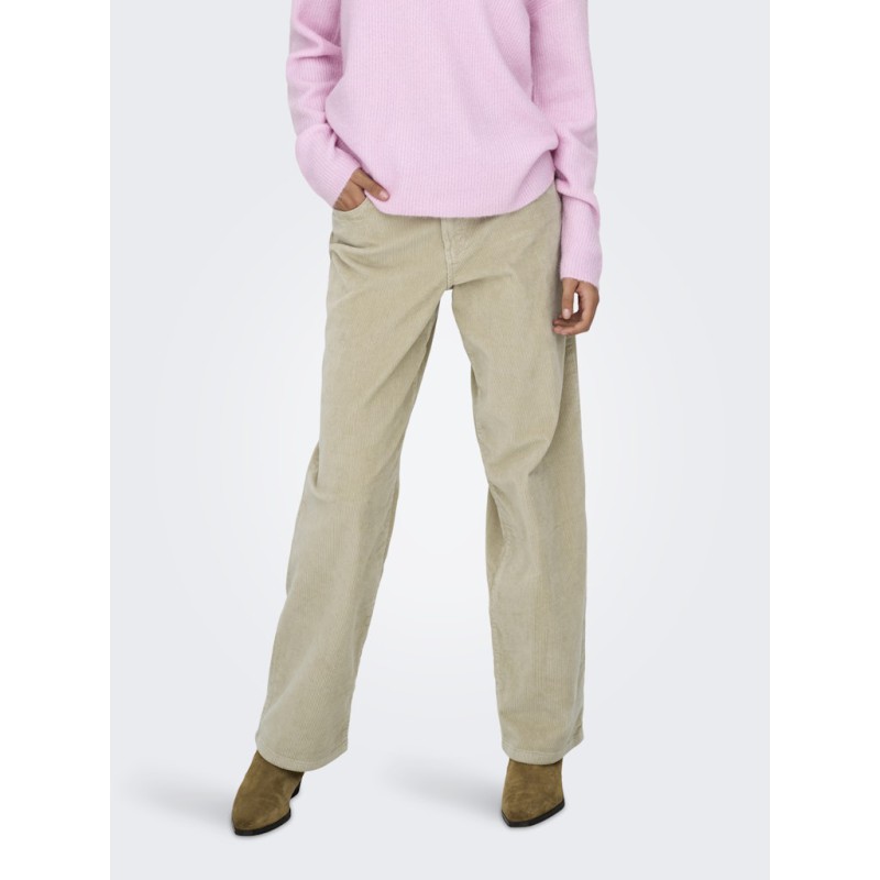 ONLY Gianna-Global Fløjl Bukser - Oatmeal